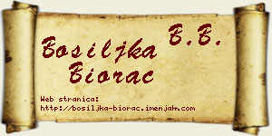 Bosiljka Biorac vizit kartica